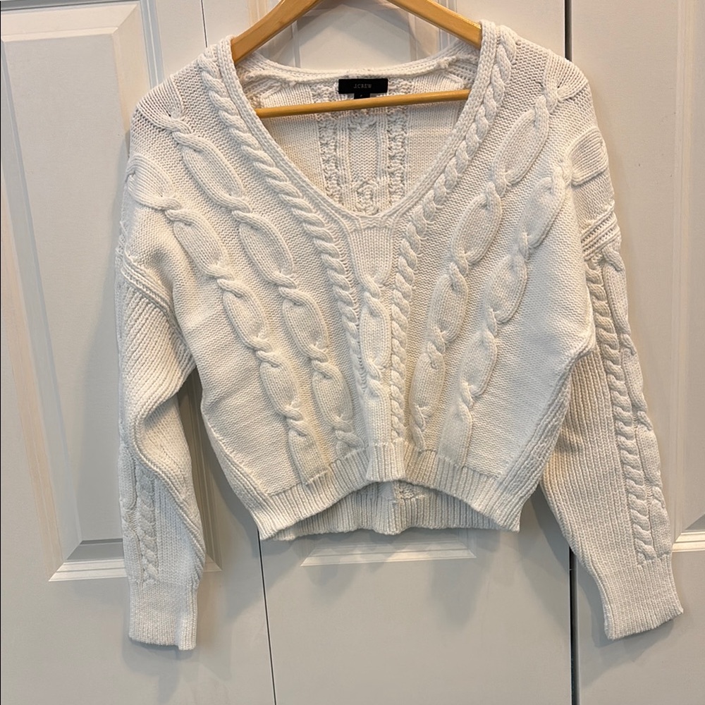 J. Crew cropped cable sweater
